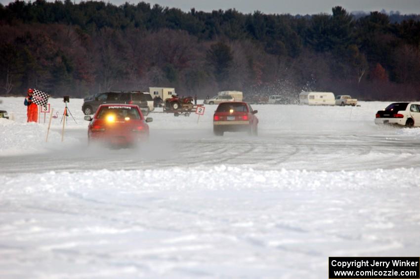 Dan Mooers' Subaru Impreza , Ian Forte / Paul Tavernier BMW 325 and Rich Westgard / Brent Carlson / Dave Steen, Jr. Subaru Impre