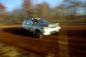 Pete Beaupre / Tim Ballon Suzuki Swift at speed on the practice stage.