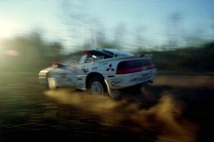 Wiktor Biegalski / Marcin Korneluk Mitsubishi Eclipse at speed on the practice stage.