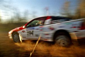 Wiktor Biegalski / Marcin Korneluk Mitsubishi Eclipse at speed on the practice stage.