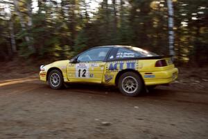 Steve Gingras / Bill Westrick Eagle Talon at speed near the finish of SS1, Herman.