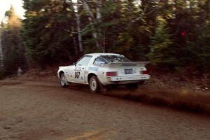 Steve Nowicki / David Stone Mazda RX-7 at speed near the finish of SS1, Herman.