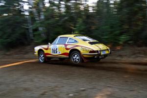 Dennis Chizma / Claire Chizma Porsche 911 at speed near the finish of SS1, Herman.