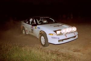 Chris Czyzio / Eric Carlson Mitsubishi Eclipse GSX at the spectator corner on SS4, Far Point I.