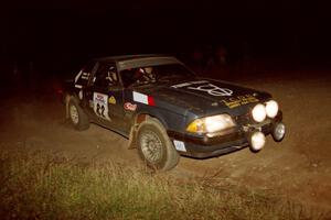 Mike Hurst / Rob Bohn Ford Mustang at the spectator corner on SS4, Far Point I.