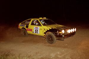 Jay Streets / Bill Feyling Toyota Corolla GT-S at the spectator corner on SS4, Far Point I.