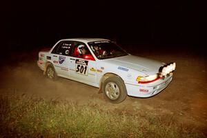 Todd Jarvey / Rich Faber Mitsubishi Galant VR-4 at the spectator corner on SS4, Far Point I.