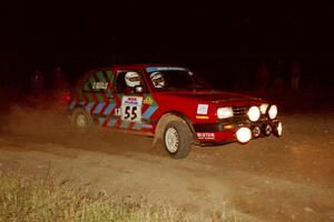 Brian Vinson / Richard Beels VW GTI at the spectator corner on SS4, Far Point I.