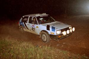 Eric Burmeister / Mark Buskirk VW GTI at the spectator corner on SS4, Far Point I.