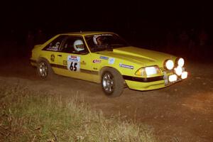 Don Rathgeber / Jimmy Brandt Ford Mustang LX at the spectator corner on SS4, Far Point I.