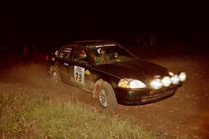 Nick Robinson / Carl Lindquist Honda Civic at the spectator corner on SS4, Far Point I.