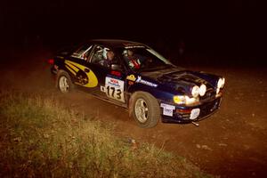 Patrick Lilly / Mark McAllister Subaru WRX at the spectator corner on SS4, Far Point I.