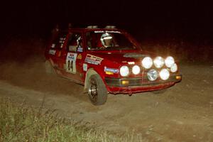 J.B. Niday / Al Kintigh VW GTI at the spectator corner on SS4, Far Point I.