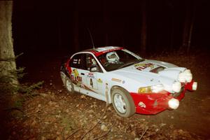 Garen Shrader / Michael Fennell Mitsubishi Lancer Evo IV at speed on SS8, Bob Lake.