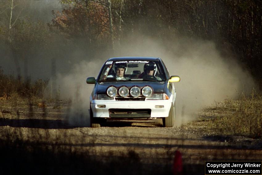 Pete Beaupre / Tim Ballon Suzuki Swift at speed on the practice stage.