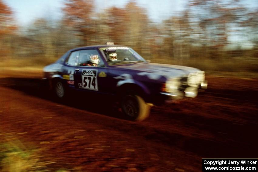 Mark Kleckner / Jeff Hribar Dodge Colt at speed on the practice stage.