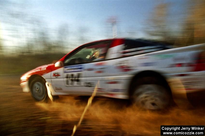 Wiktor Biegalski / Marcin Korneluk Mitsubishi Eclipse at speed on the practice stage.