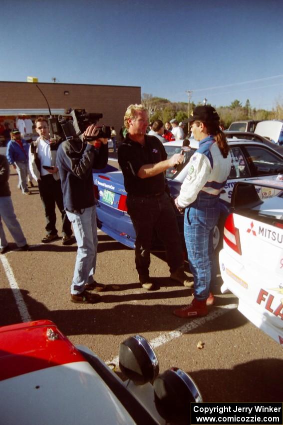 Garen Shrader is interviewed by ESPN's Doug Plumer at parc expose.