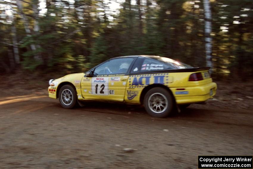 Steve Gingras / Bill Westrick Eagle Talon at speed near the finish of SS1, Herman.