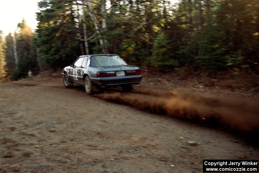 Mike Hurst / Rob Bohn Ford Mustang at speed near the finish of SS1, Herman.