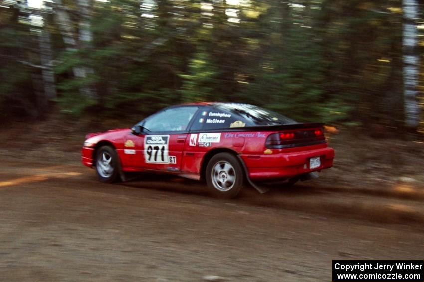 Brendan Cunningham / Paul McClean Eagle Talon at speed near the finish of SS1, Herman.