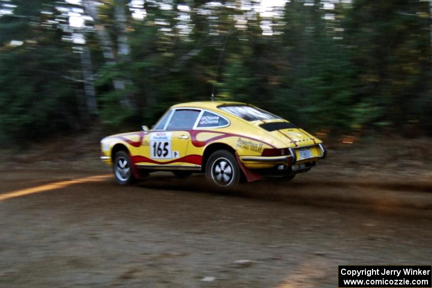 Dennis Chizma / Claire Chizma Porsche 911 at speed near the finish of SS1, Herman.