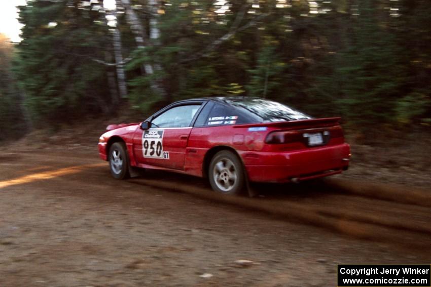 Shane Mitchell / Paul Donnelly Eagle Talon at speed near the finish of SS1, Herman.