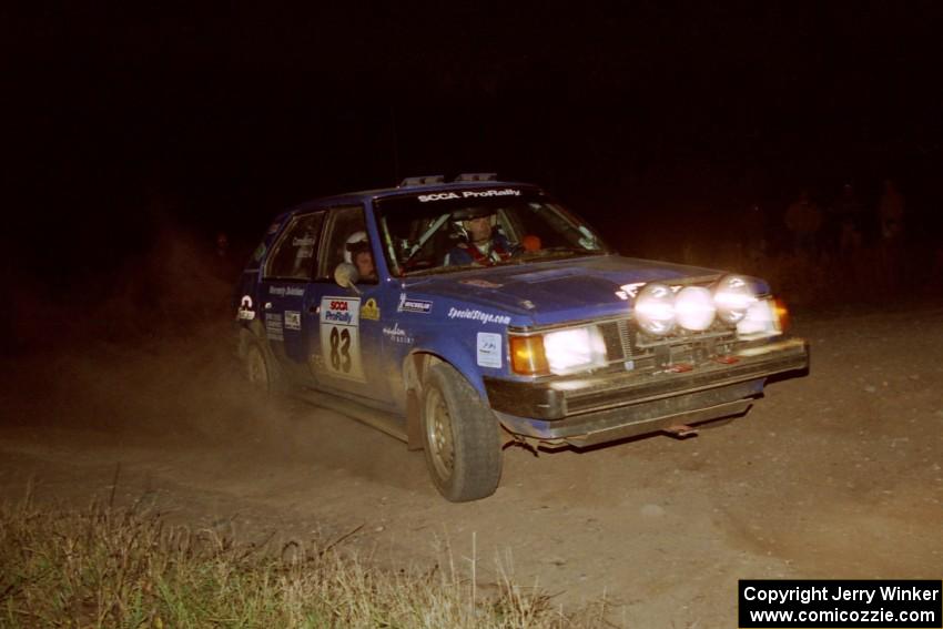 Mark Utecht / Brenda Corneliusen Dodge Omni GLH Turbo at the spectator corner on SS4, Far Point I.