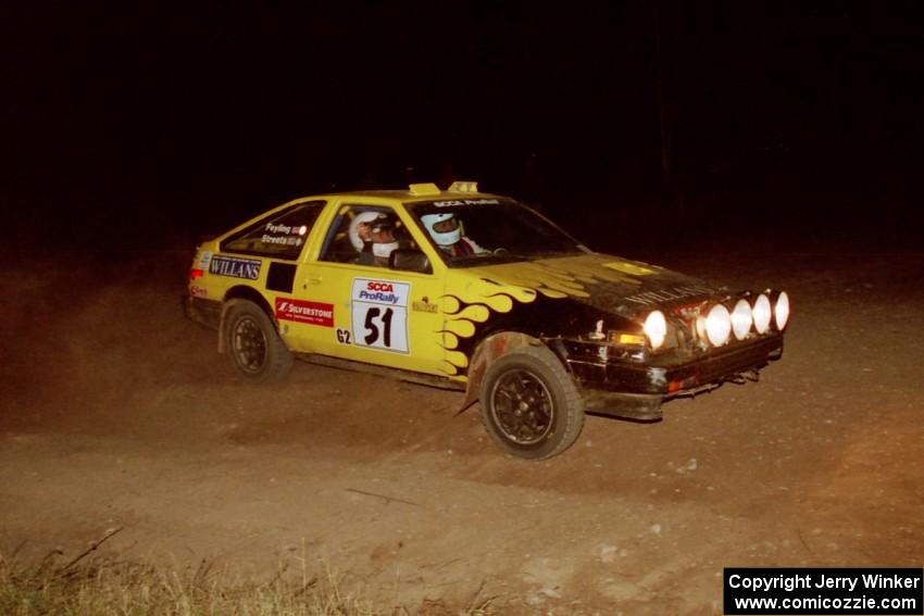 Jay Streets / Bill Feyling Toyota Corolla GT-S at the spectator corner on SS4, Far Point I.