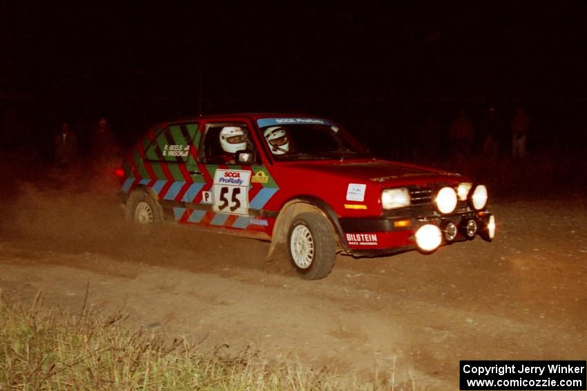 Brian Vinson / Richard Beels VW GTI at the spectator corner on SS4, Far Point I.