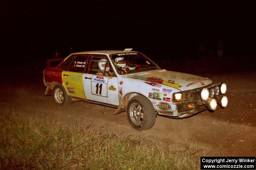 Ivan Orisek / Olga Orisek Audi 4000 Quattro at the spectator corner on SS4, Far Point I.