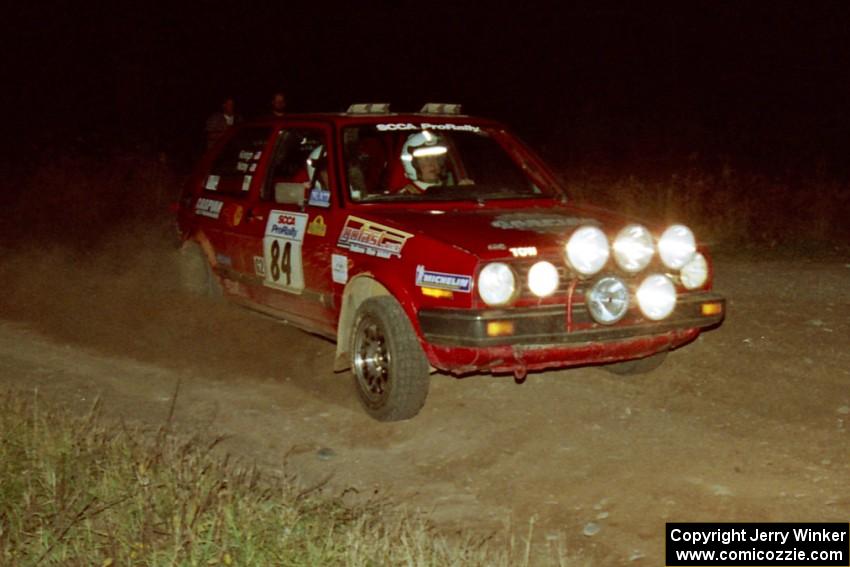 J.B. Niday / Al Kintigh VW GTI at the spectator corner on SS4, Far Point I.