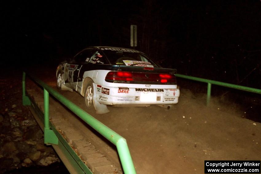 Bryan Pepp / Jerry Stang Eagle Talon at speed across the final bridge on SS10, Menge Creek.