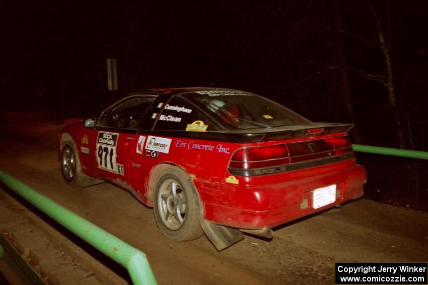 Brendan Cunningham / Paul McClean Eagle Talon at speed across the final bridge on SS10, Menge Creek.