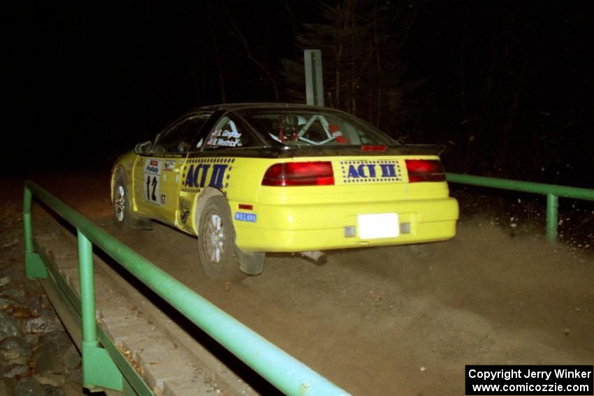 Steve Gingras / Bill Westrick Eagle Talon at speed across the final bridge on SS10, Menge Creek.