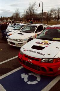 Three of the front-running cars at parc expose in Calumet prior to the start of day two.