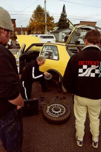 Art Burmeister / Bob Martin VW GTI at parc expose in Calumet prior to the start of day two.