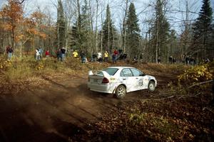 Seamus Burke / Frank Cunningham Mitsubishi Lancer Evo IV at the final corner of SS11, Gratiot Lake I.