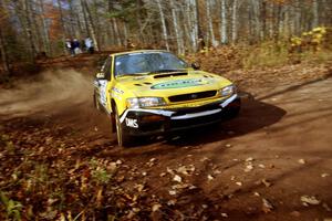 Pat Richard / Ben Bradley Subaru Impreza 2.5RS at the final corner of SS11, Gratiot Lake I.