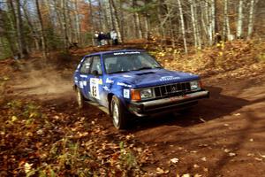 Mark Utecht / Brenda Corneliusen Dodge Omni GLH Turbo at the final corner of SS11, Gratiot Lake I.