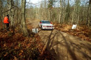 Todd Jarvey / Rich Faber Mitsubishi Galant VR-4 at the finish of SS11, Gratiot Lake I.