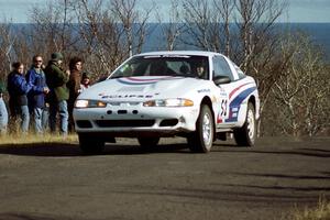 Doug Shepherd / Pete Gladysz Mitsubishi Eclipse at the final yump on SS13, Brockway Mountain.