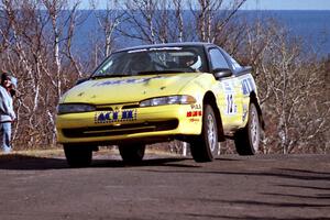 Steve Gingras / Bill Westrick Eagle Talon at the final yump on SS13, Brockway Mountain.