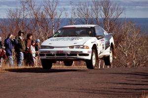 Bryan Pepp / Jerry Stang Eagle Talon at the final yump on SS13, Brockway Mountain.