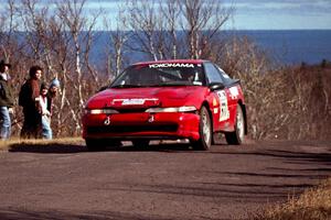 Brendan Cunningham / Paul McClean Eagle Talon at the final yump on SS13, Brockway Mountain.