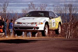 Paul Dubinsky / Yvon Dubinsky Eagle Talon gets good air at the final yump on SS13, Brockway Mountain.