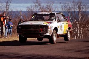 Ivan Orisek / Olga Orisek Audi 4000 Quattro at the final yump on SS13, Brockway Mountain.