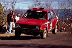 Jon Butts / Gary Butts Dodge Omni GLH at the final yump on SS13, Brockway Mountain.