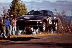 Dennis Martin / Chris Plante Mitsubishi Eclipse GSX catch big air at the final yump on SS13, Brockway Mountain.