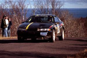 Steve Nielsen / Lisa Parker Plymouth Laser at the final yump on SS13, Brockway Mountain.